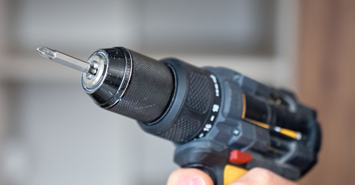 drill ready to remove a lock
