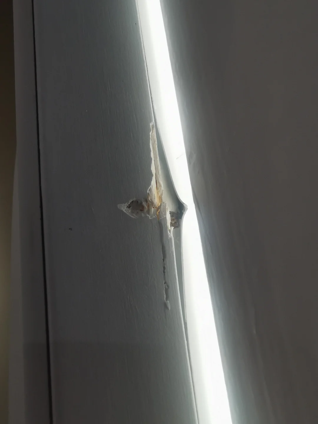a door that has had an attempted break in