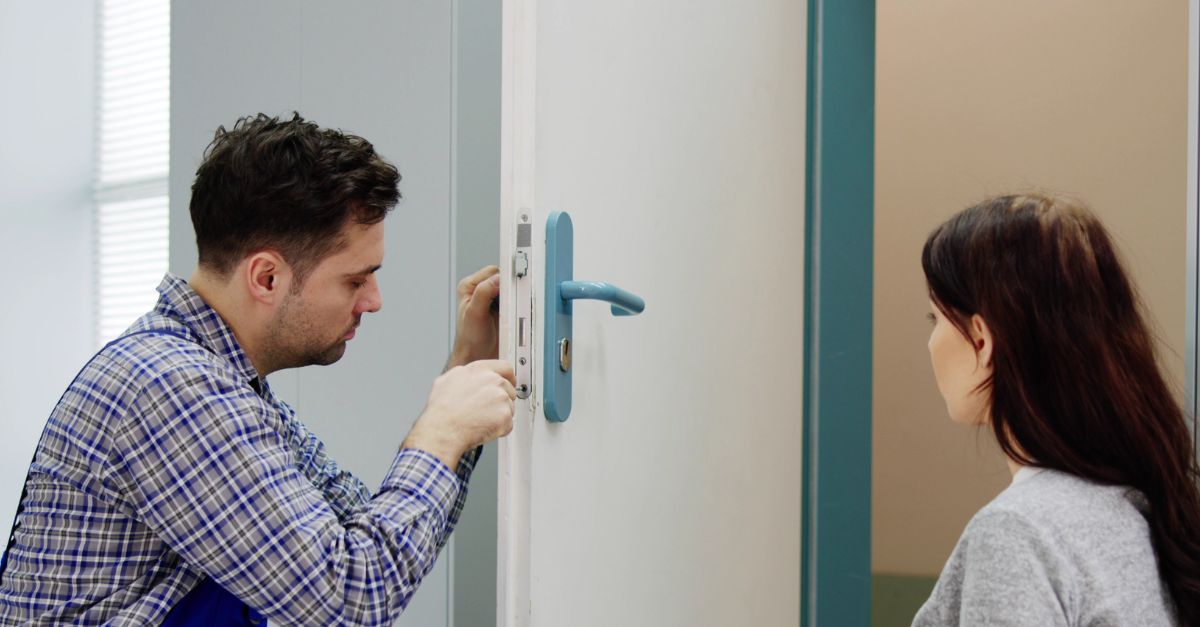 Changing the locks with a locksmith