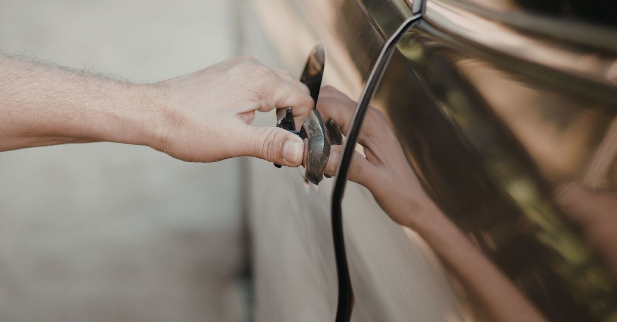 opening a car door